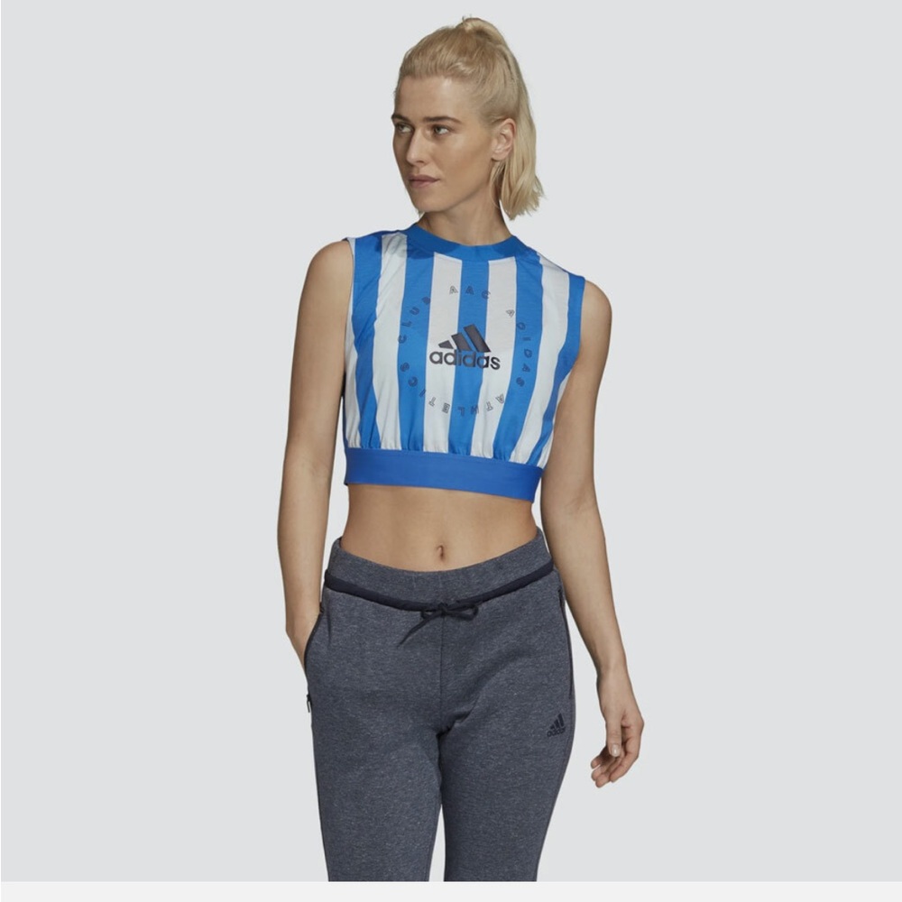 Striped cropped Adidas jersey